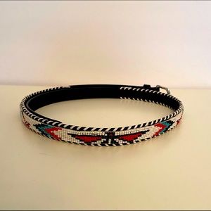 Vintage Native Inspired Perry Ellis Beaded Belt L